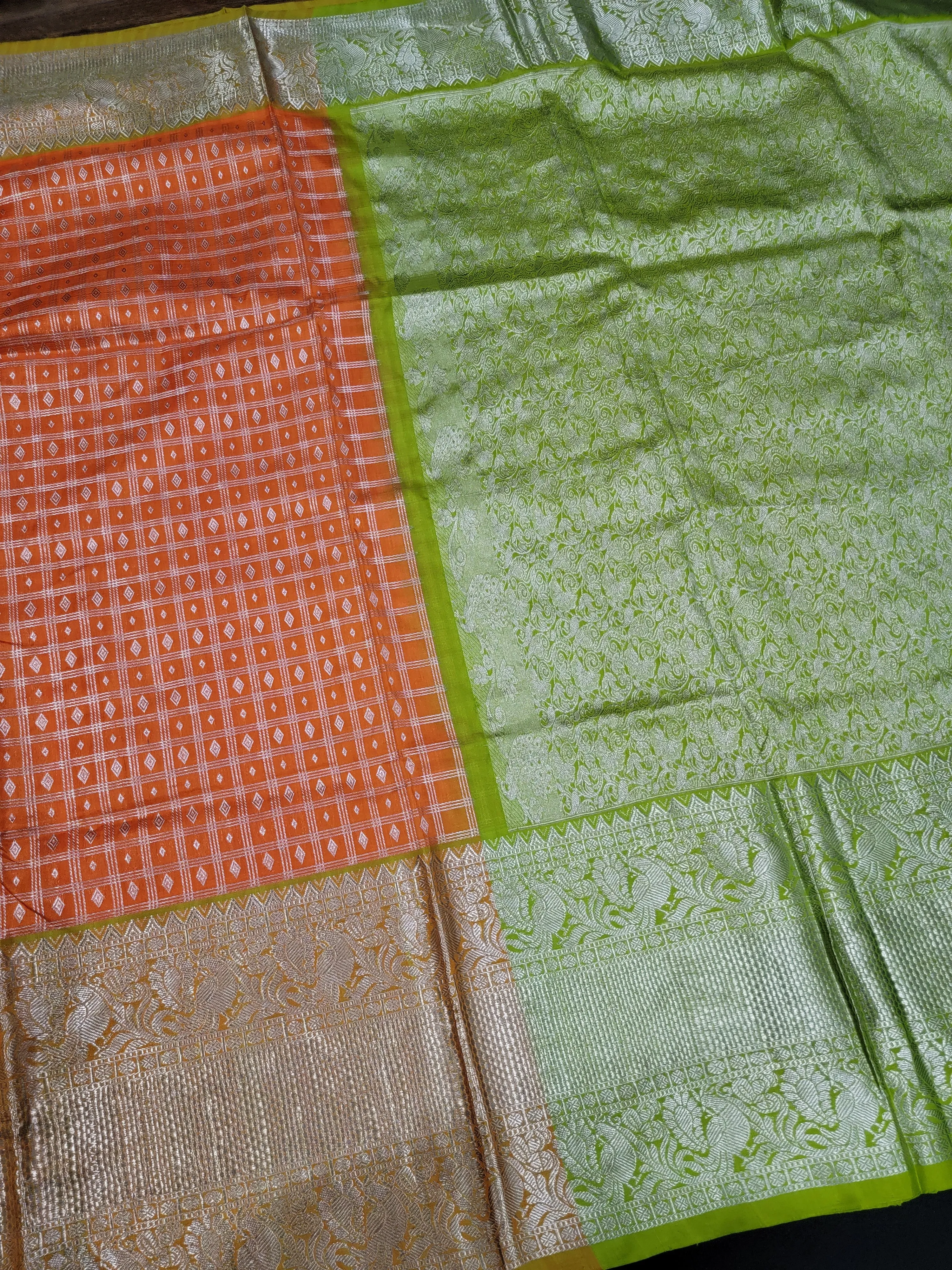 Venkatagiri Silk Saree w/ Hand worked Blouse
