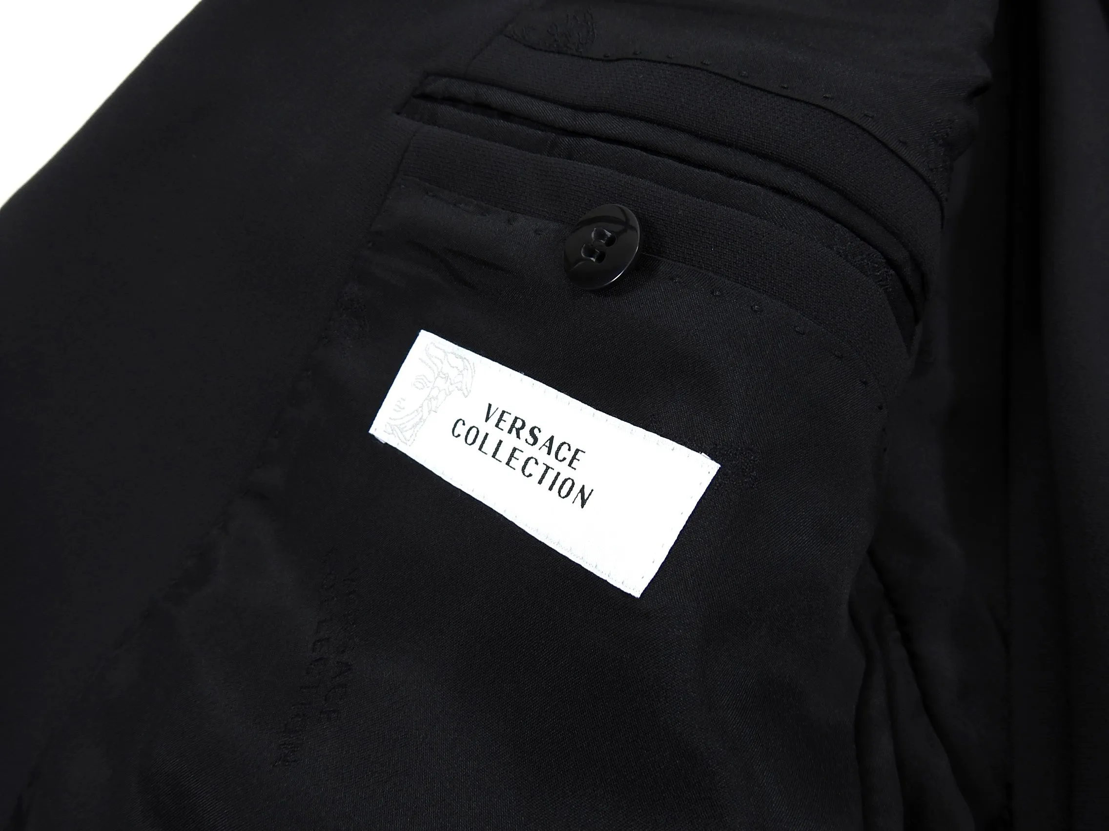 Versace Collection By Gianni Versace Two Piece Wool Blend Black Suit - 38