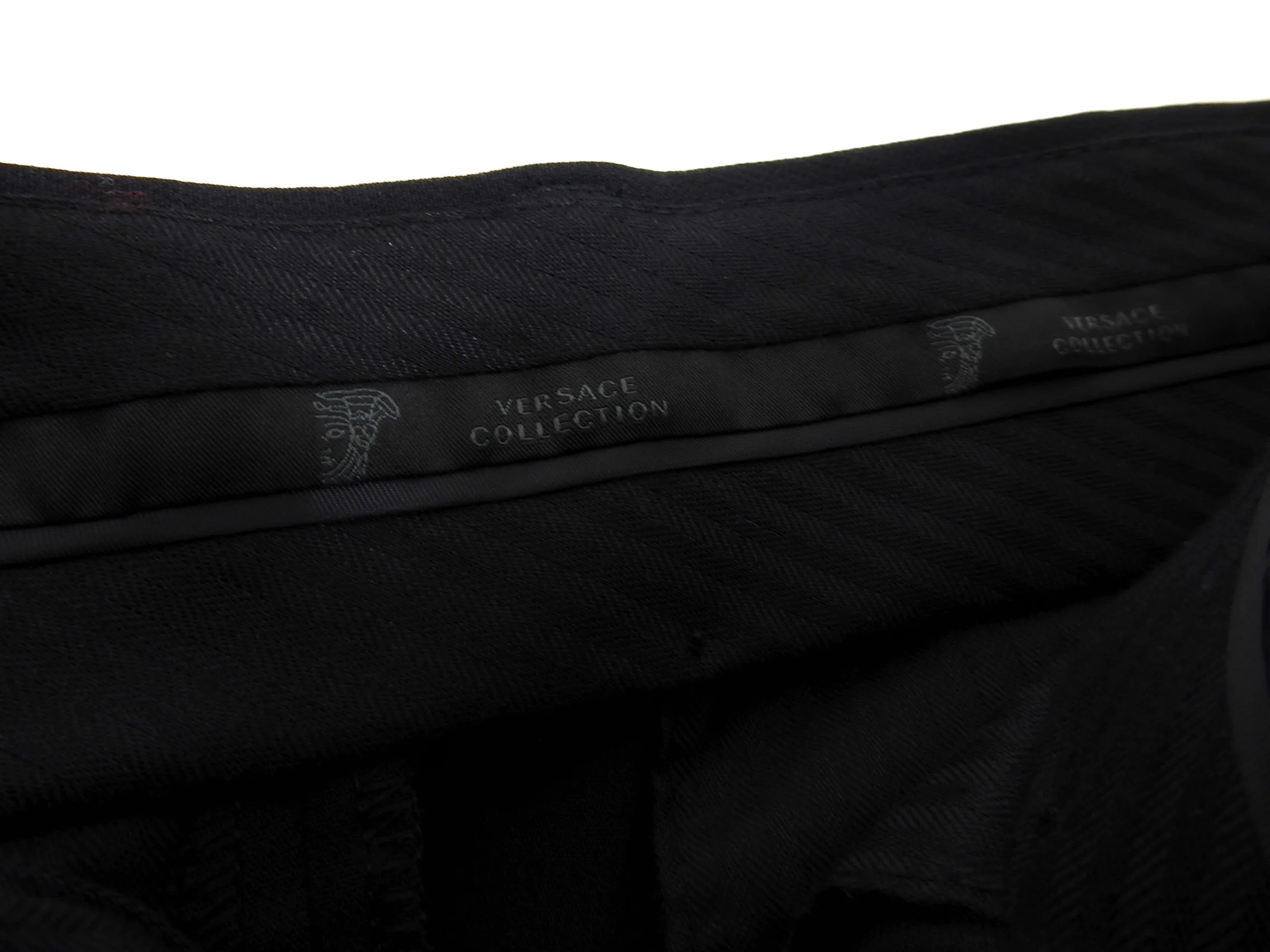 Versace Collection By Gianni Versace Two Piece Wool Blend Black Suit - 38