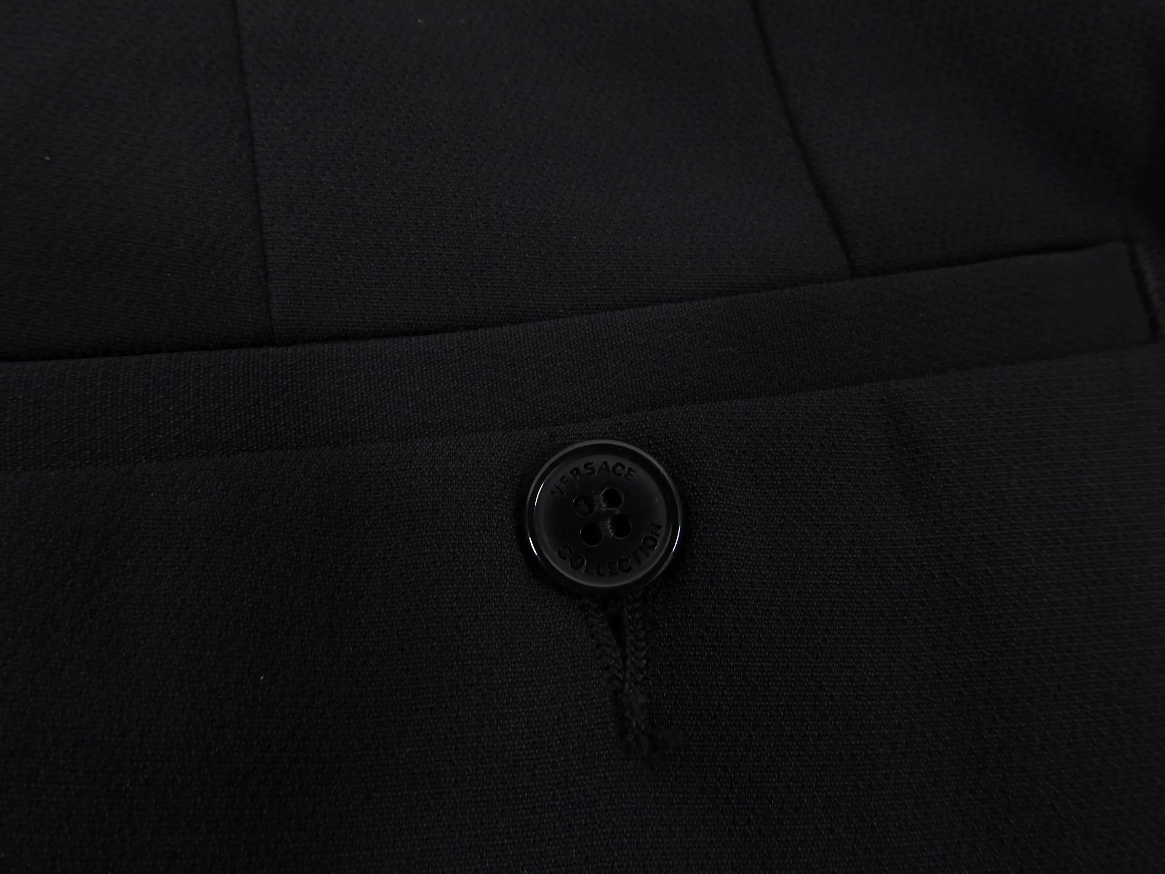 Versace Collection By Gianni Versace Two Piece Wool Blend Black Suit - 38