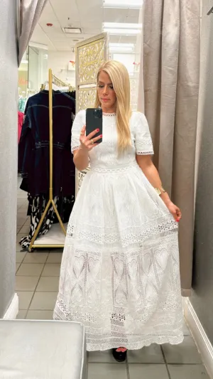Victorian A line off white dress