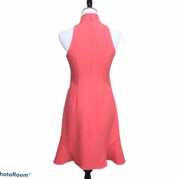 Vince Camuto sleeveless back zip crepe shift dress in poppy orange