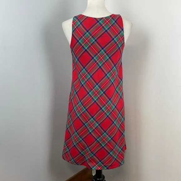 Vineyard Vines Jolly Tartan Plaid Sleeveless Shift Mini Dress Size 2