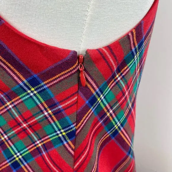 Vineyard Vines Jolly Tartan Plaid Sleeveless Shift Mini Dress Size 2