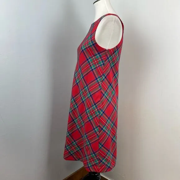 Vineyard Vines Jolly Tartan Plaid Sleeveless Shift Mini Dress Size 2