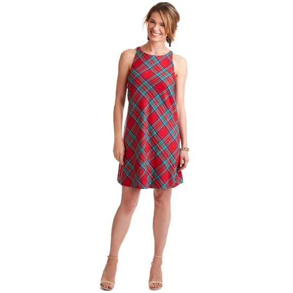 Vineyard Vines Jolly Tartan Plaid Sleeveless Shift Mini Dress Size 2