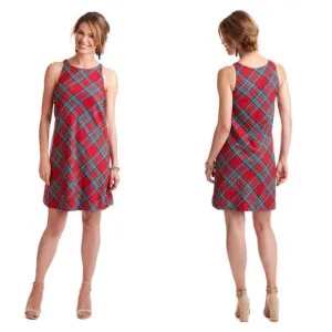 Vineyard Vines Jolly Tartan Plaid Sleeveless Shift Mini Dress Size 2