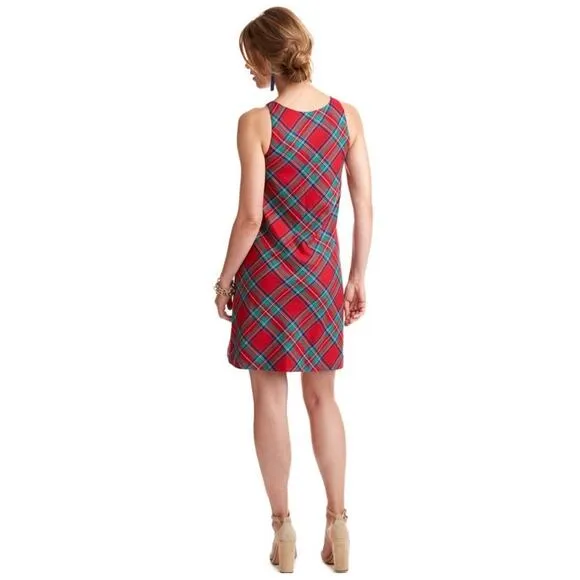 Vineyard Vines Jolly Tartan Plaid Sleeveless Shift Mini Dress Size 2
