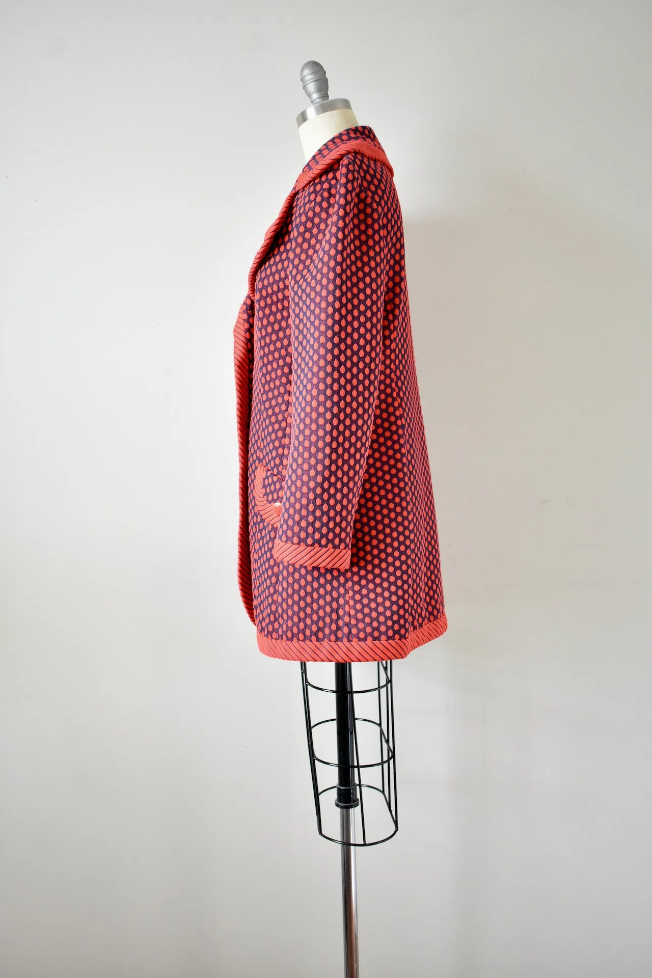 Vintage 1970 Lilli Ann Red Polka Dot 2 Piece Jacket and Vest