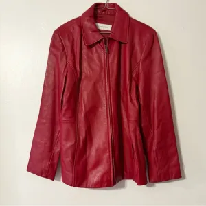 Vintage Y2K Liz Claiborne Tailored Supple Red Leather Jacket Women’s Size Medium