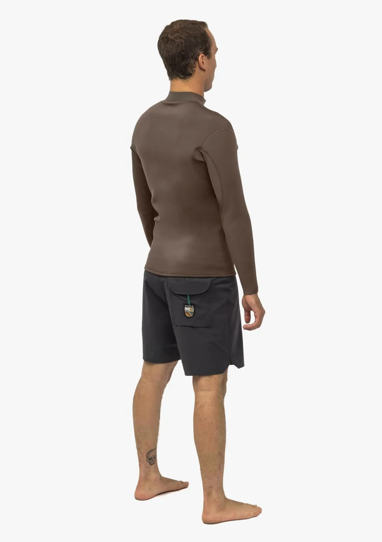 VISSLA SOLID SETS 2MM FRONT ZIP WETSUIT JACKET - DARK EARTH