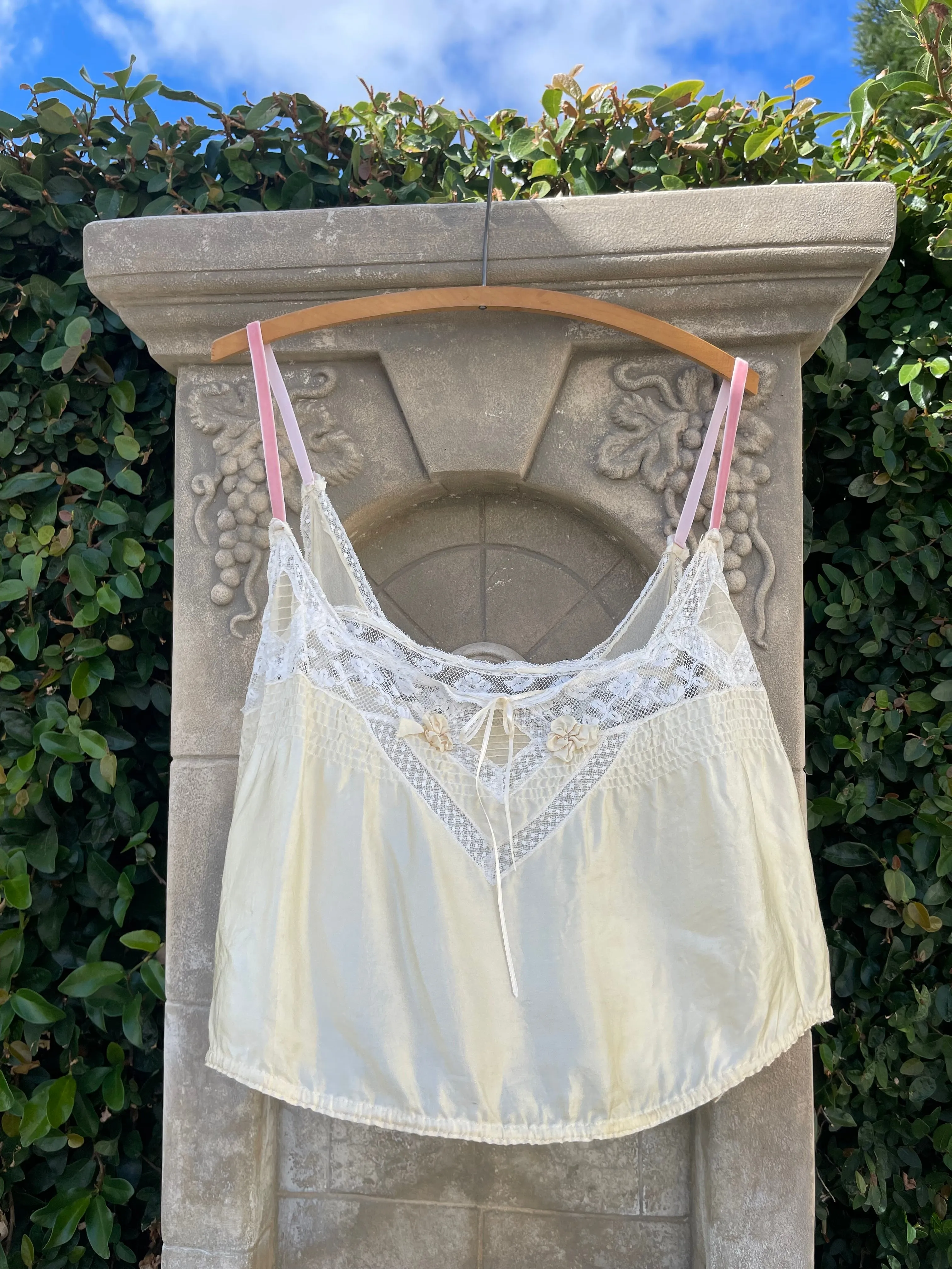 Volup 1920s Silk, Chiffon, And Lace Corset Cover