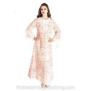 VTG Lilly Pulitzer NWT NOS 1960s   Maxi Dress"The Lilly" Orange White Orignal Box 12