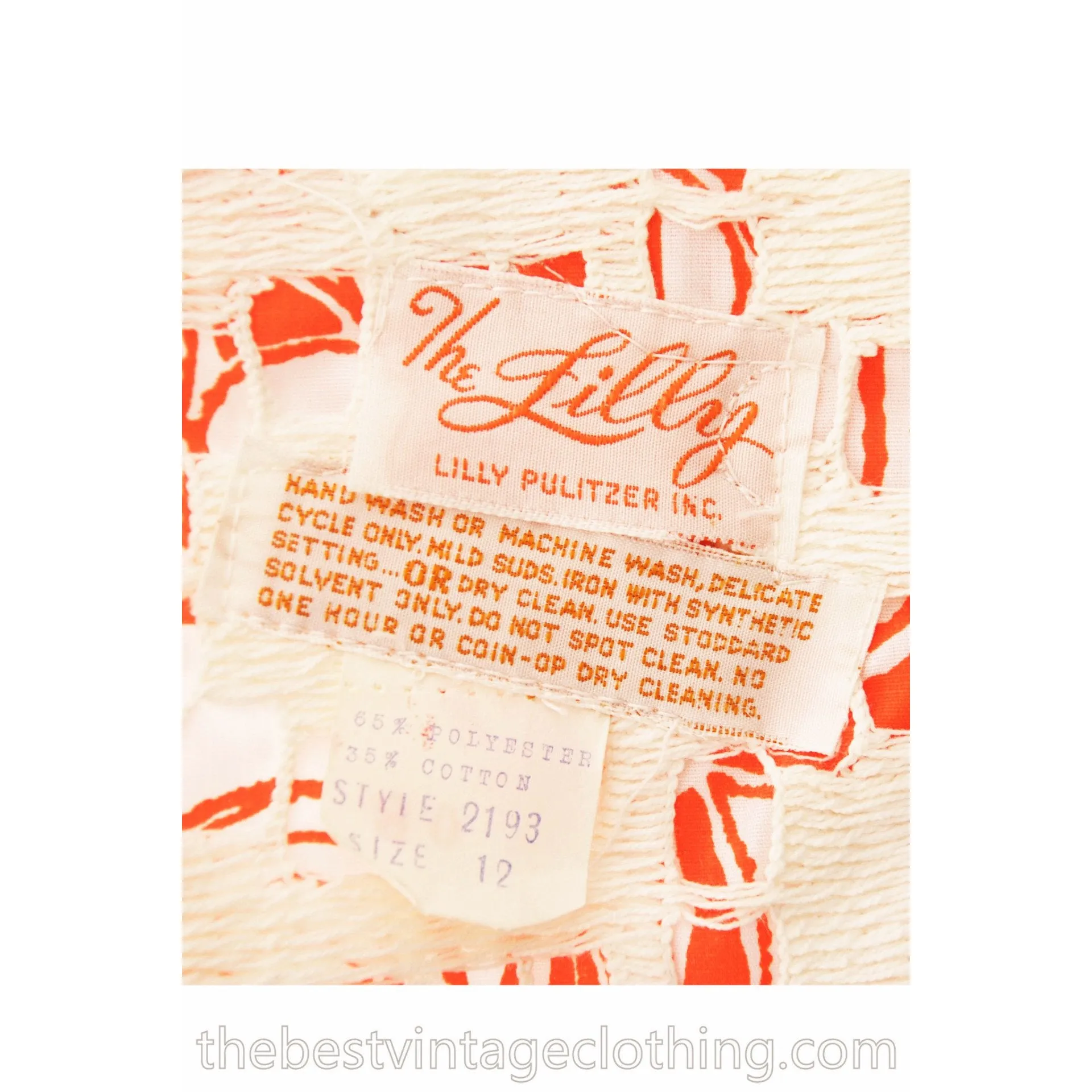 VTG Lilly Pulitzer NWT NOS 1960s   Maxi Dress"The Lilly" Orange White Orignal Box 12