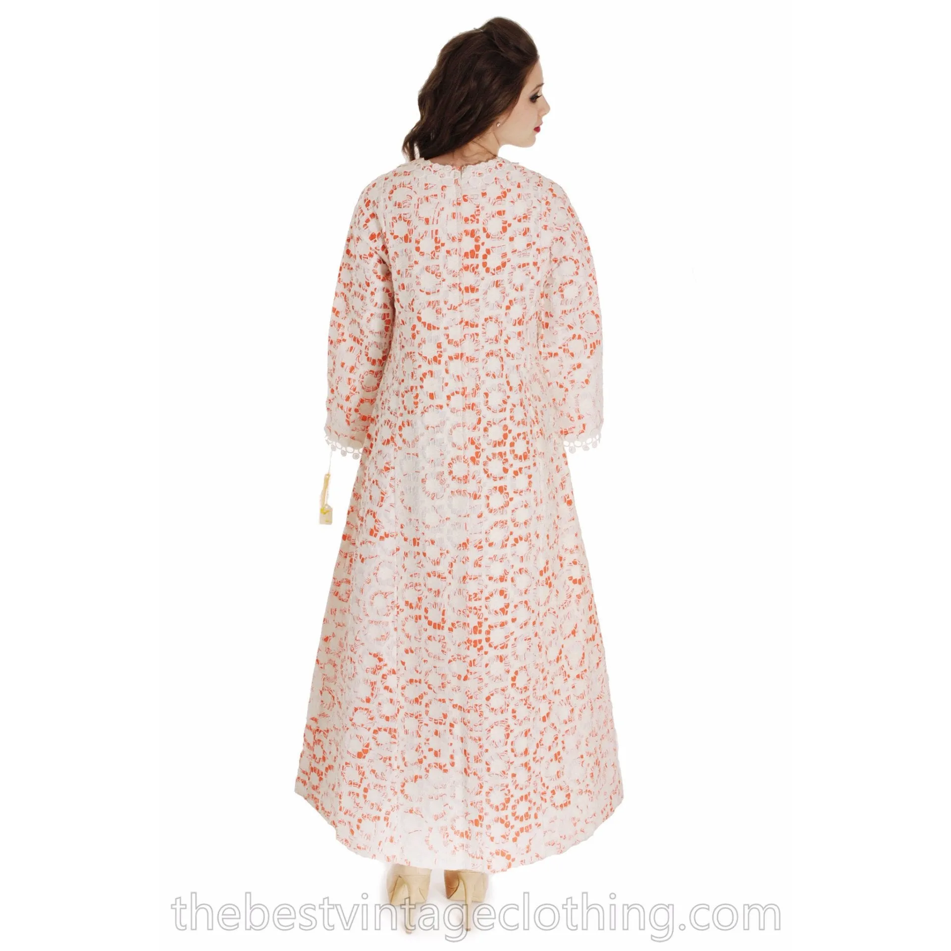VTG Lilly Pulitzer NWT NOS 1960s   Maxi Dress"The Lilly" Orange White Orignal Box 12