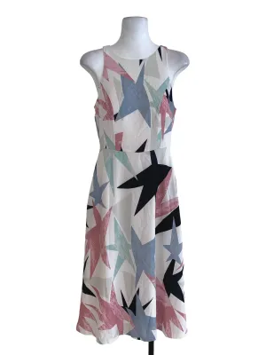 White Abstract A-Line Dress