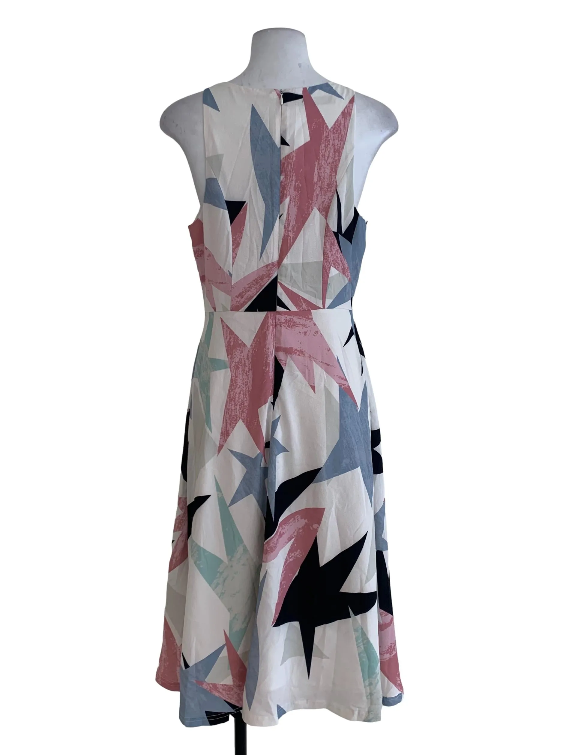 White Abstract A-Line Dress