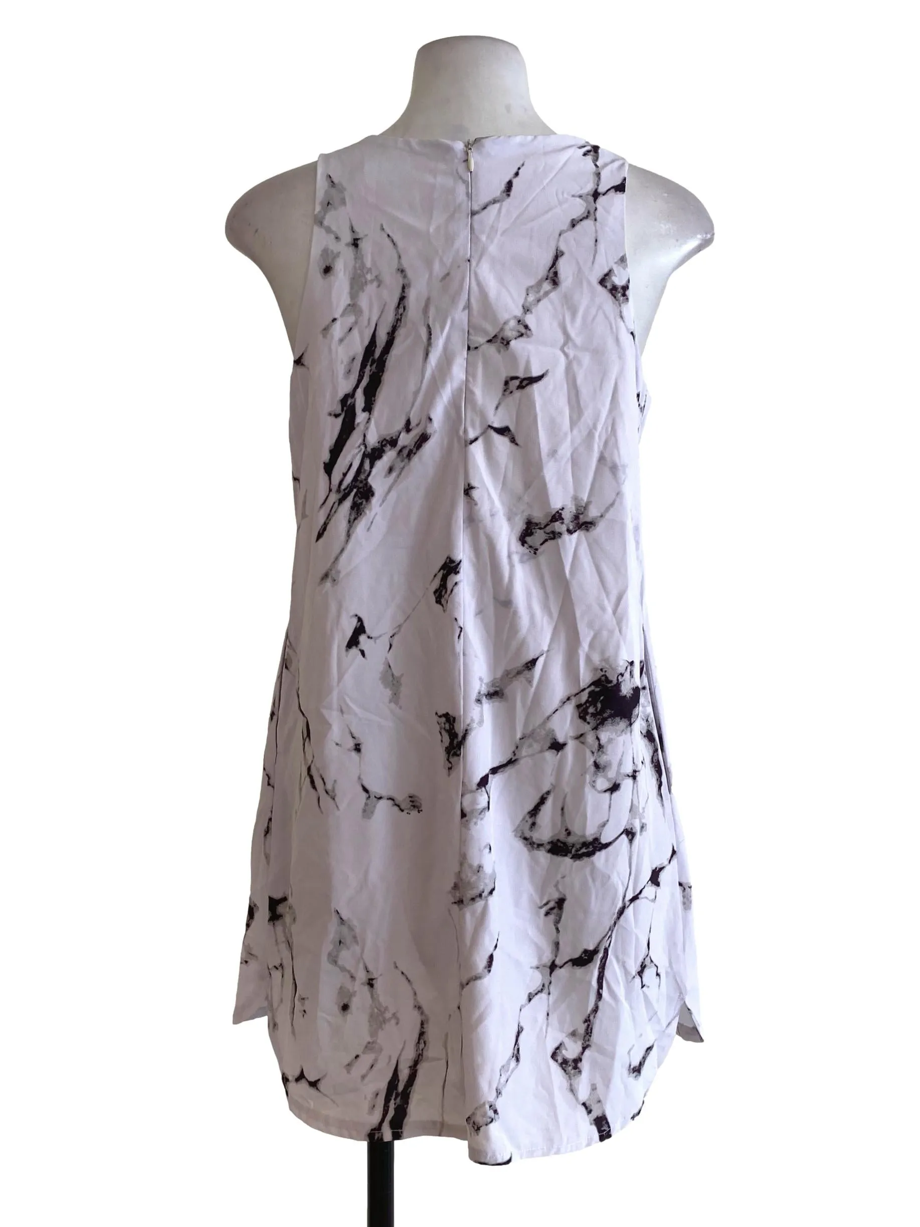 White Abstract Shift Dress