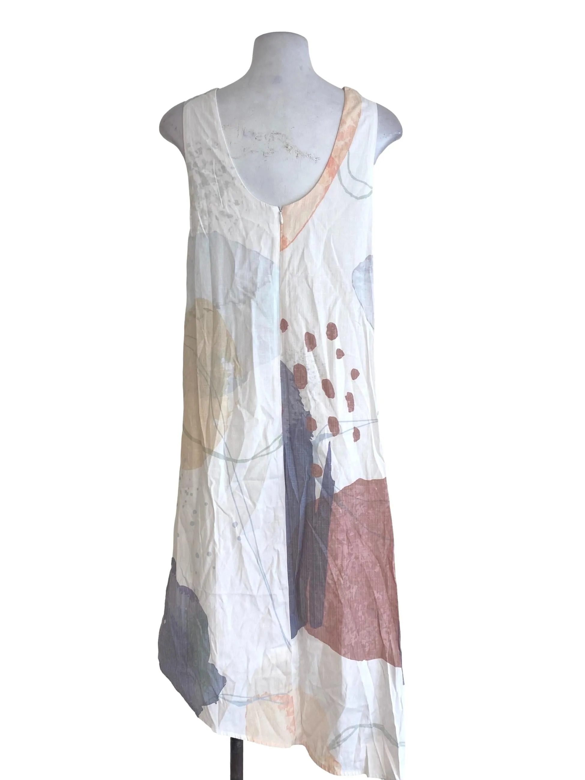 White Abstract Shift Dress