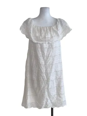 White Eyelet Lace Shift Dress
