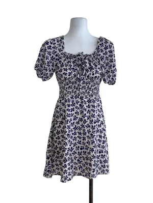 White Floral A-Line Dress