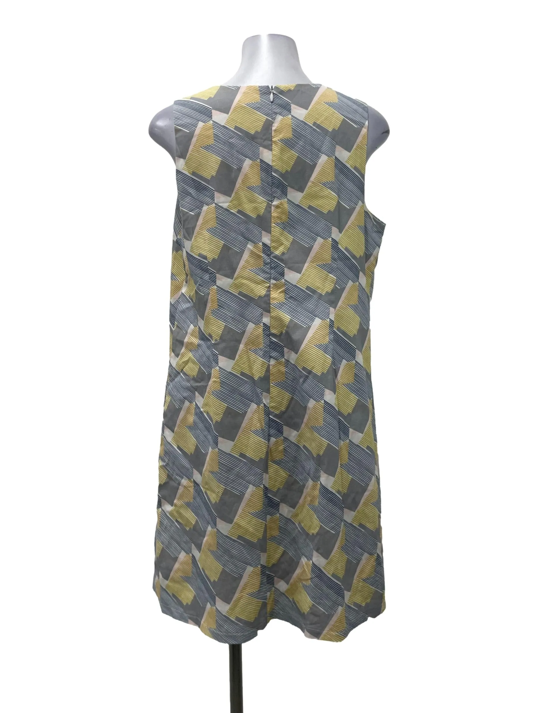White V Neck Patterned Shift Dress