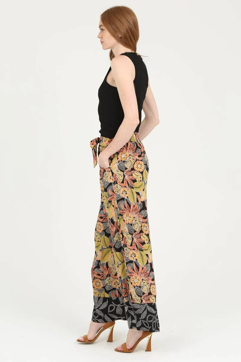 WIDE LEG PANTS WITH TIE WAIST
