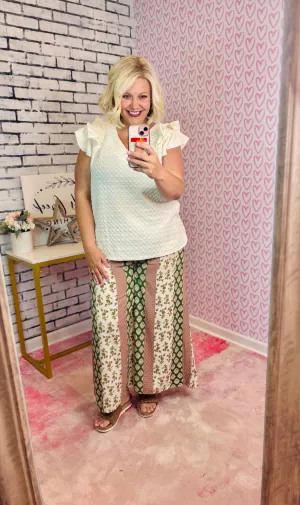 Wide Leg Printed Pants