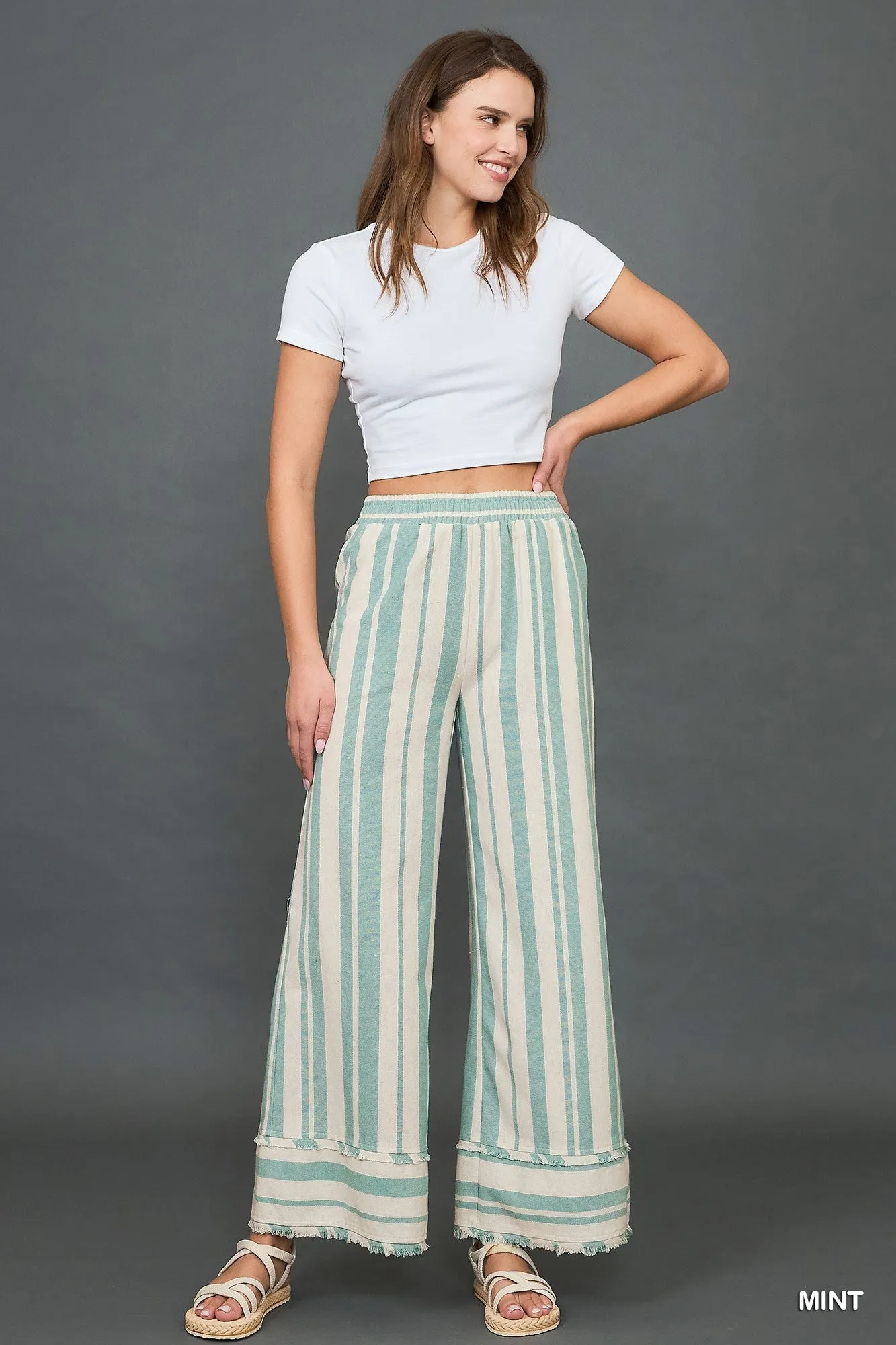 Wide Leg Striped Pants