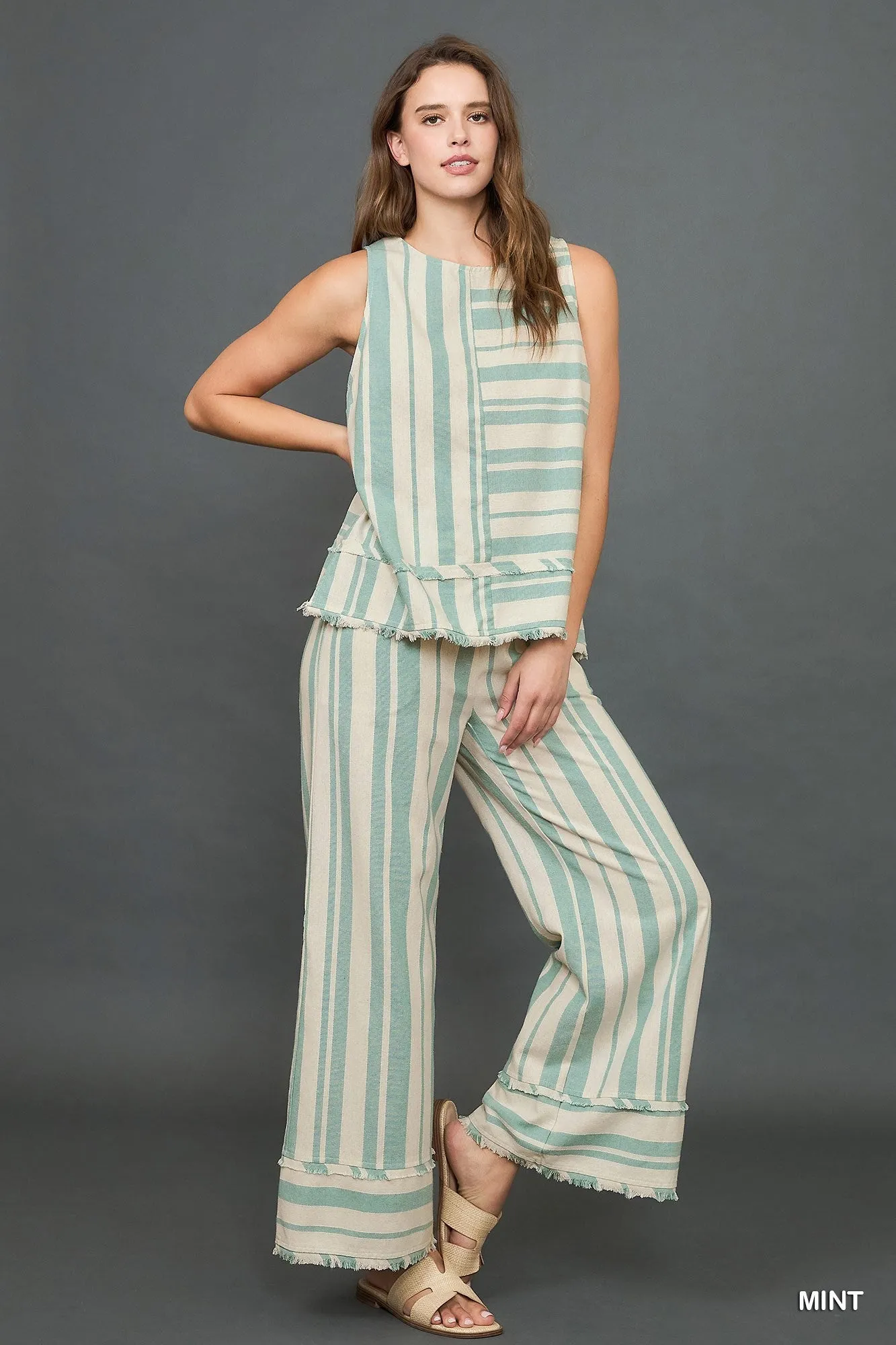 Wide Leg Striped Pants