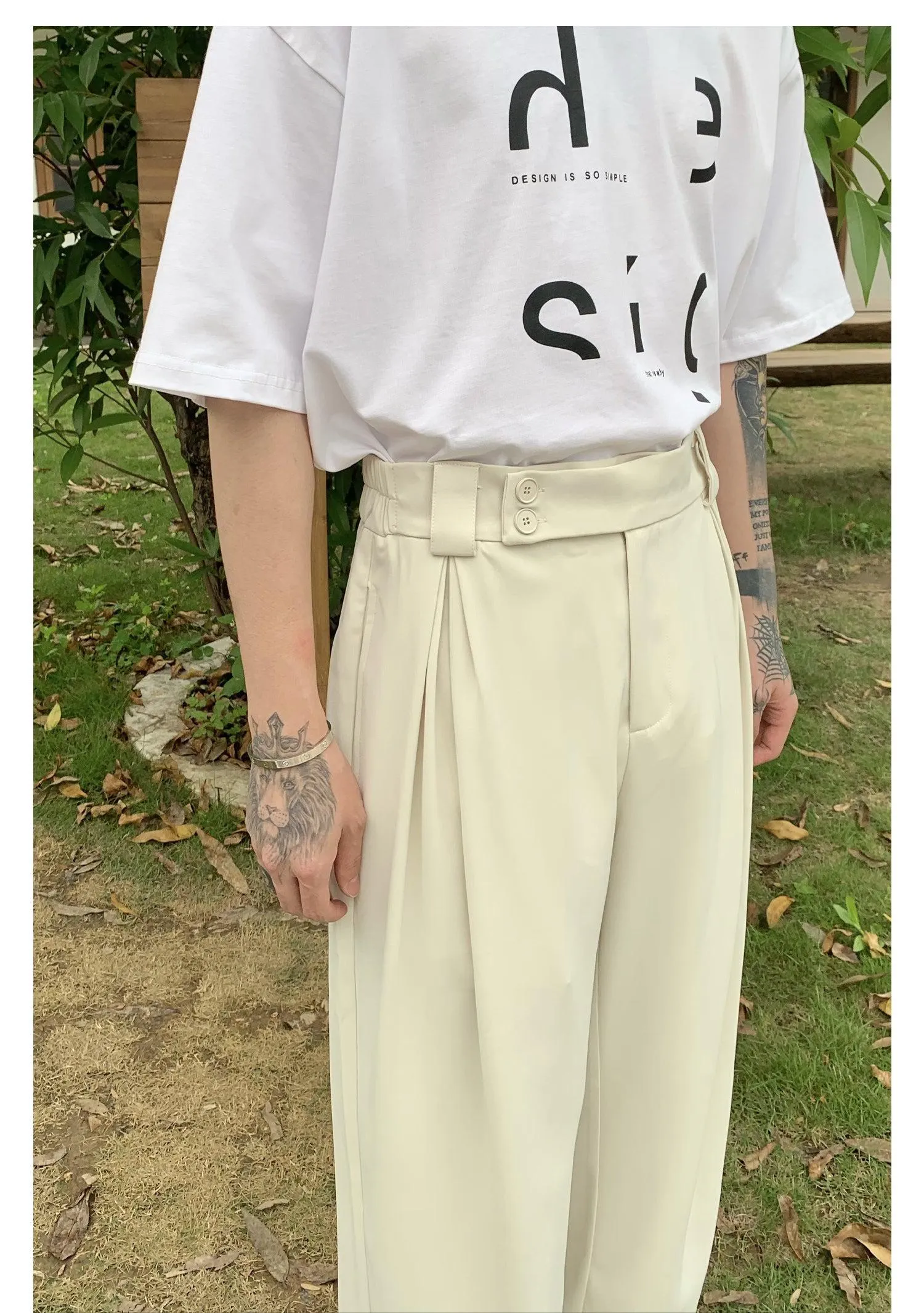 Wide Leg Suit Straight Pants