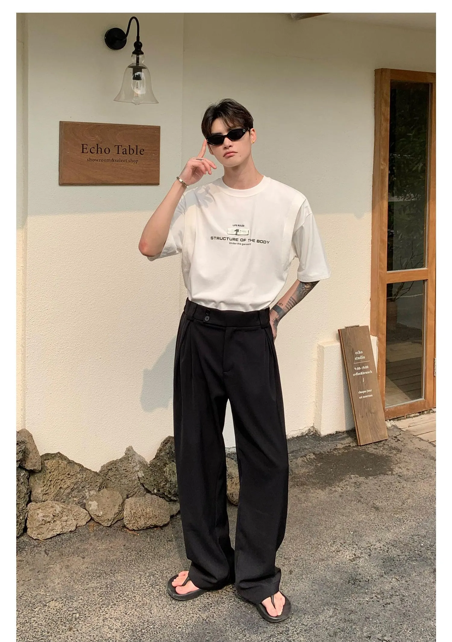 Wide Leg Suit Straight Pants