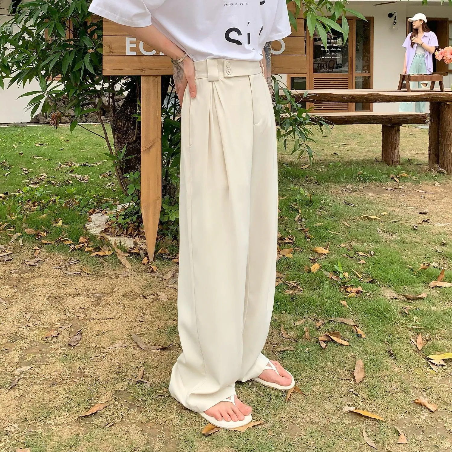 Wide Leg Suit Straight Pants