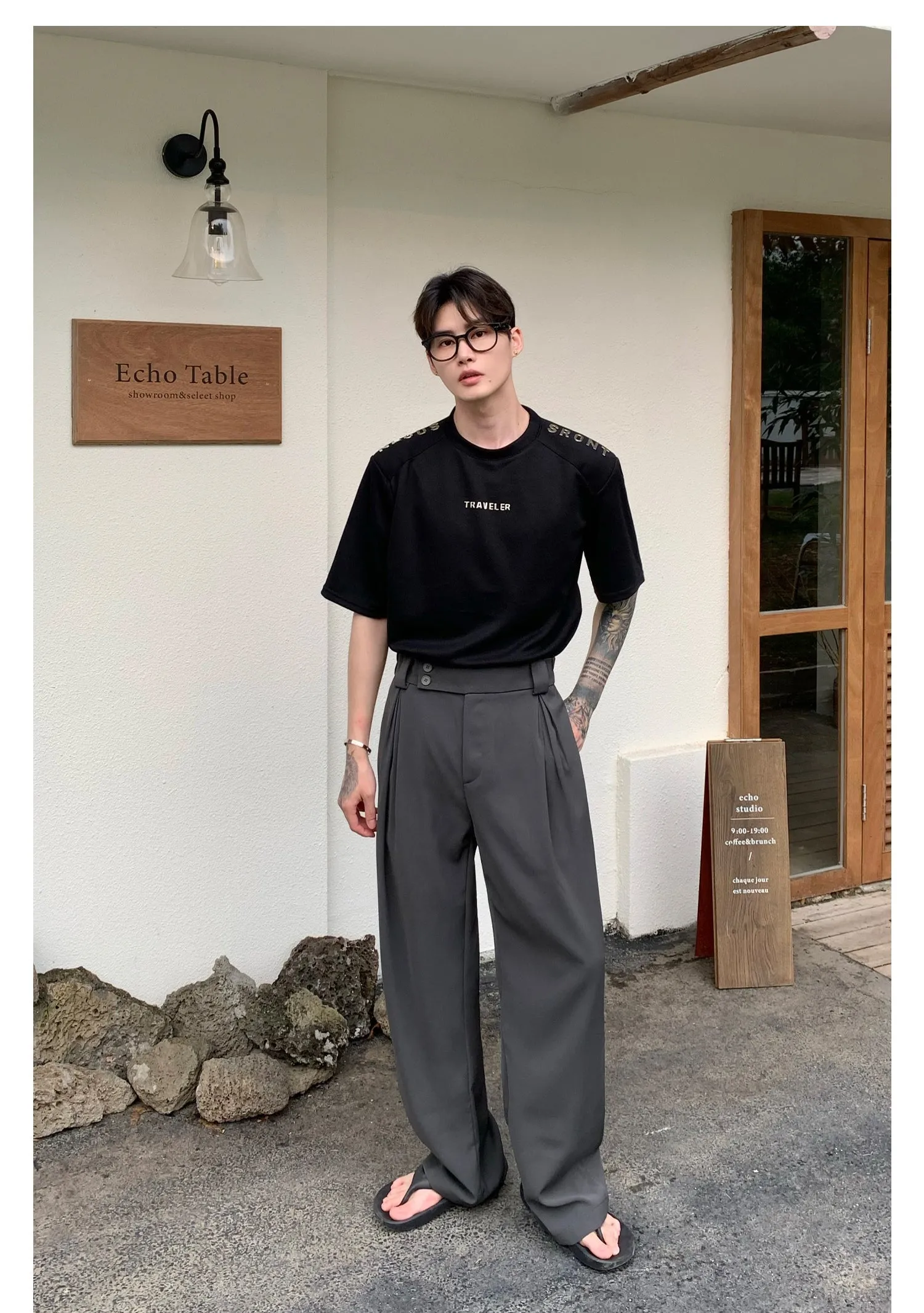 Wide Leg Suit Straight Pants