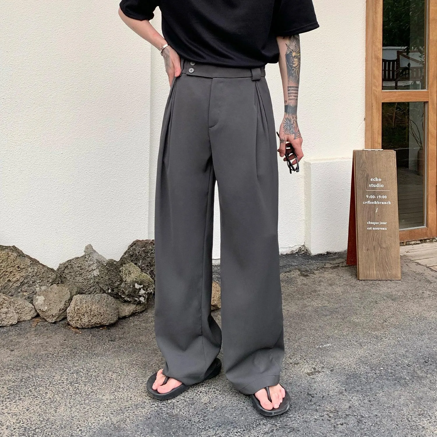 Wide Leg Suit Straight Pants
