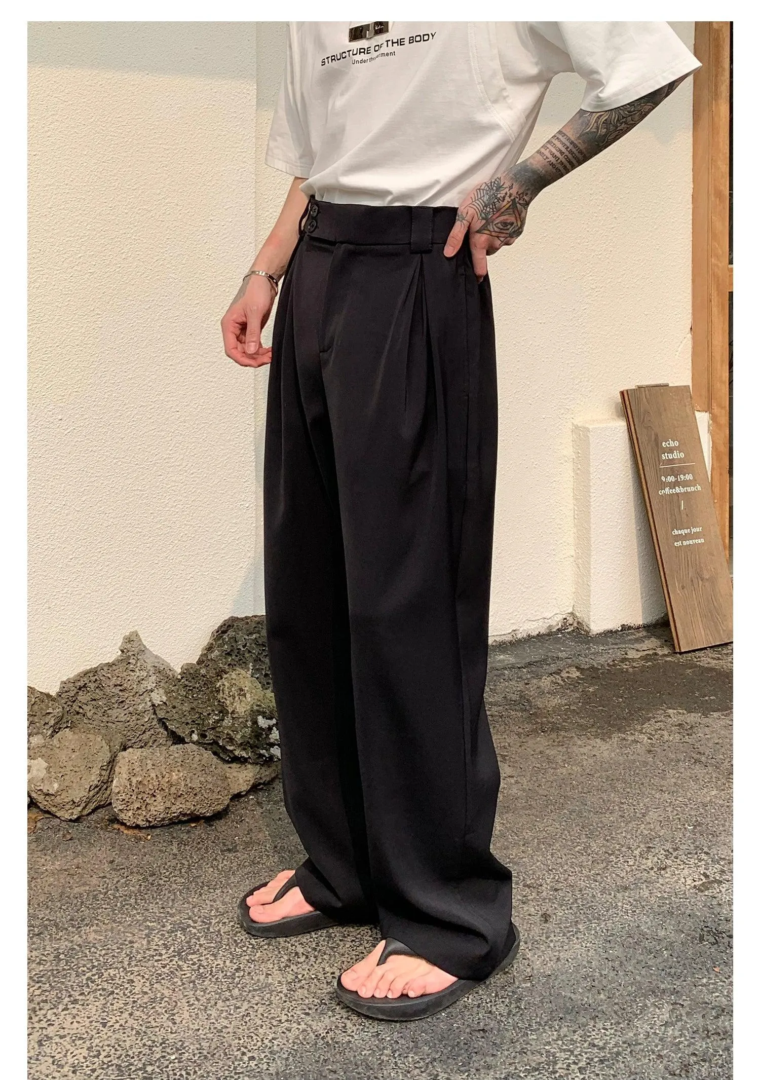 Wide Leg Suit Straight Pants