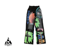 Wide Leg Sweatpants "Black Montage"