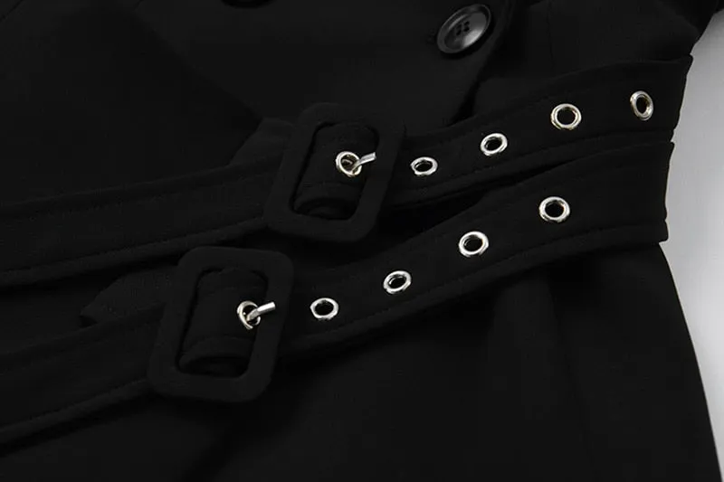 Women Irregular Bandage Spliced Blazer New Lapel Long Sleeve Loose Fit Jacket Fashion Tide Spring Autumn