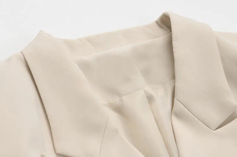 Women Irregular Bandage Spliced Blazer New Lapel Long Sleeve Loose Fit Jacket Fashion Tide Spring Autumn