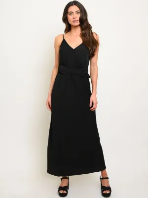 WOMEN'S BLACK SLEEVELESS MAXI DRESS