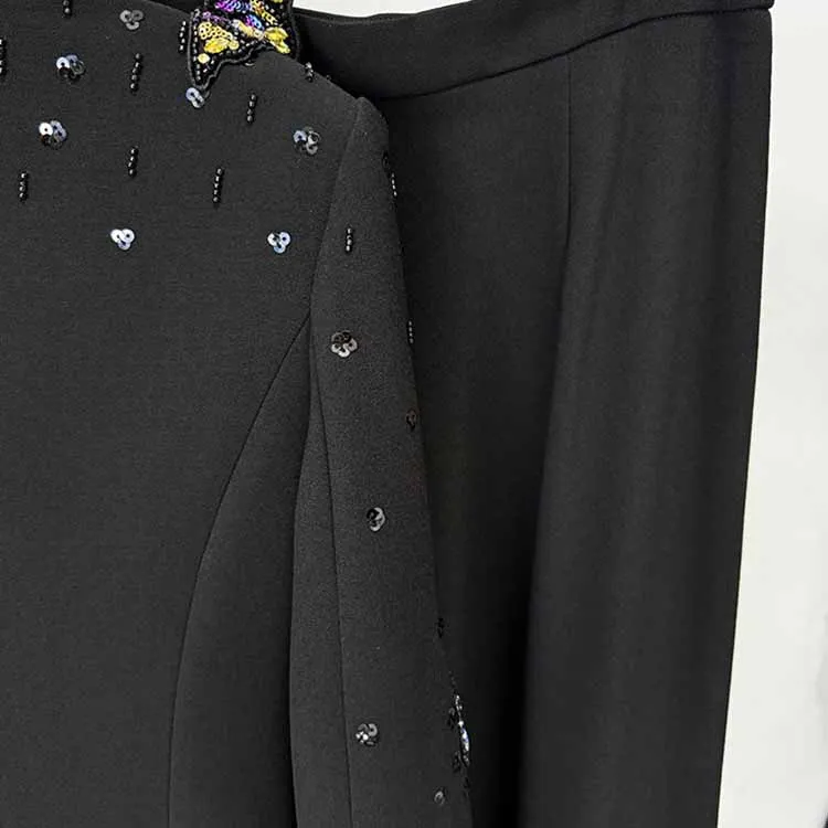 Women's Butterfly Beading Pantsuit 2 Two Piece Set Party Outfit Wedding Suit