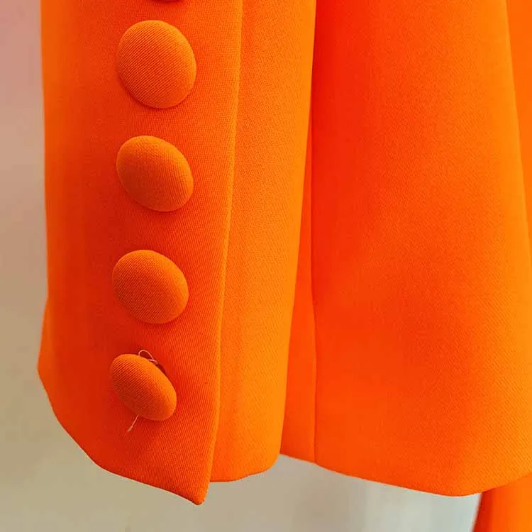 Women's Orange Double Breasted 2 Piece Pant Suit Sizes 6-14