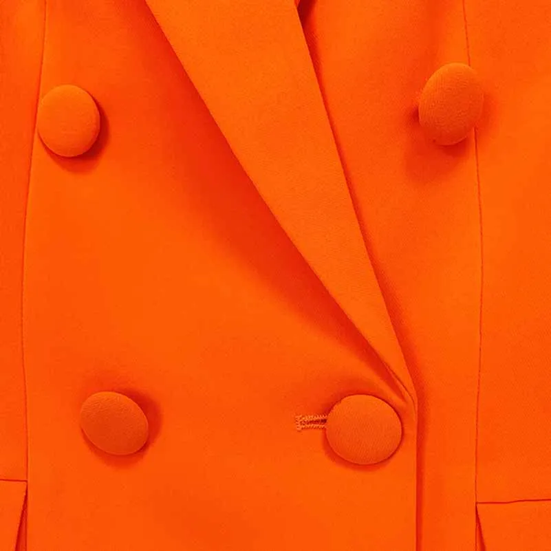 Women's Orange Double Breasted 2 Piece Pant Suit Sizes 6-14