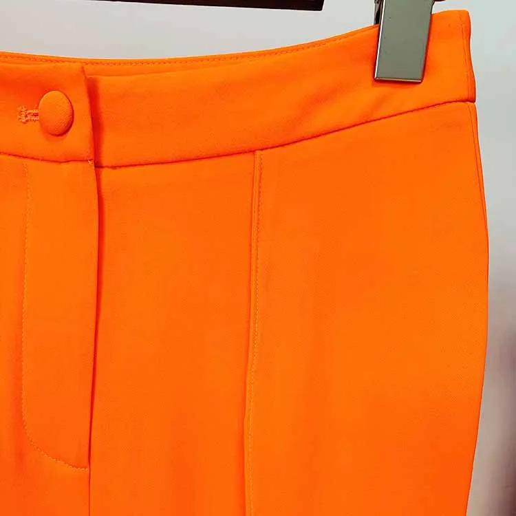 Women's Orange Double Breasted 2 Piece Pant Suit Sizes 6-14