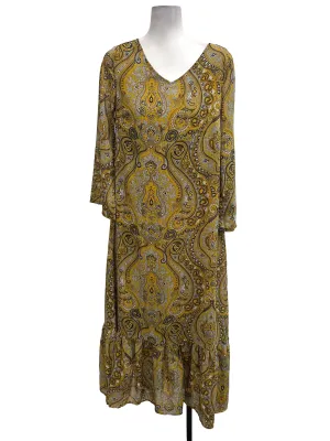 Yellow Printed Shift Dress