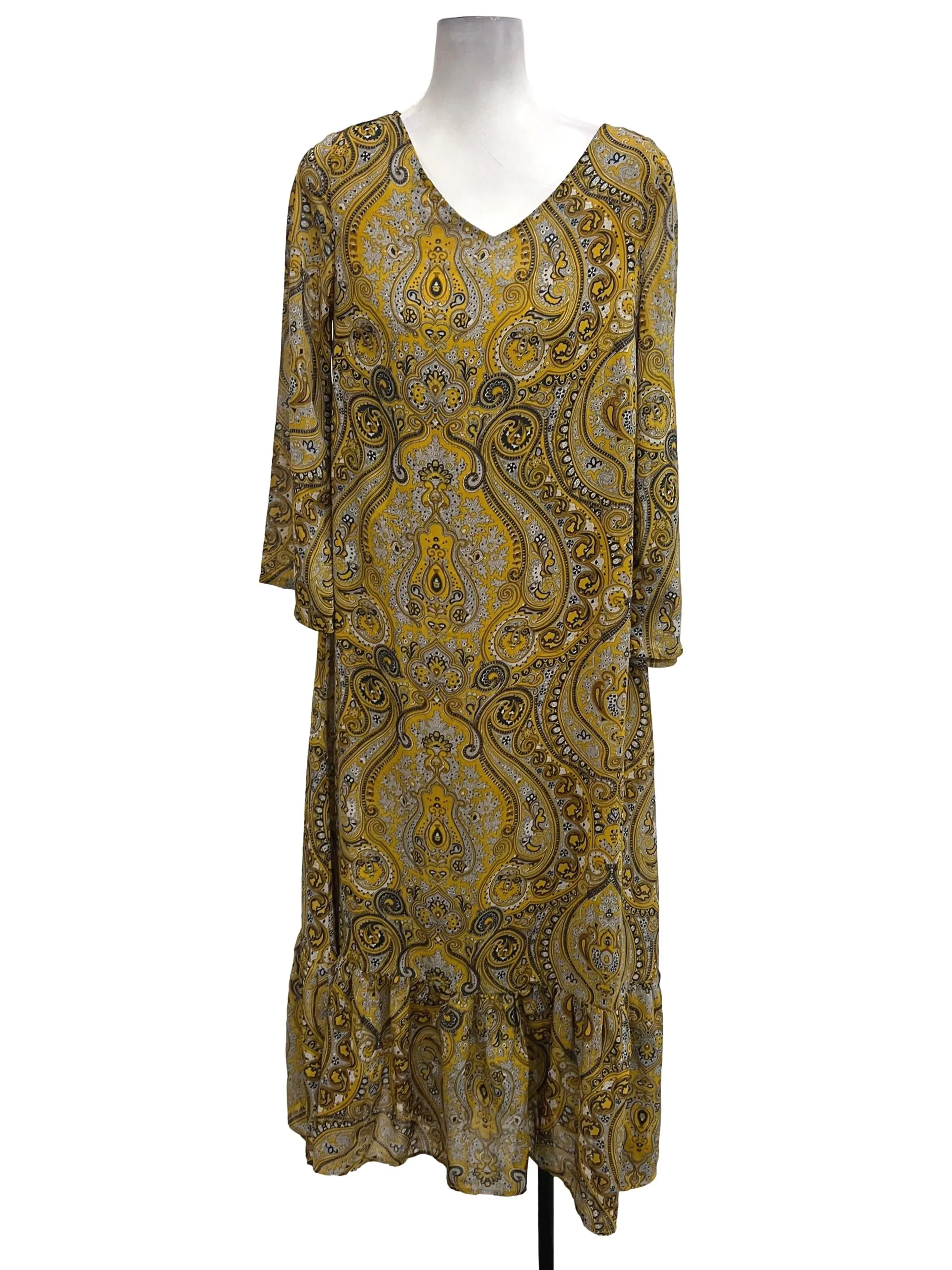 Yellow Printed Shift Dress