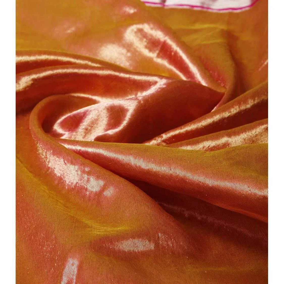 Yellow Silk Zari Jaal Chanderi Saree