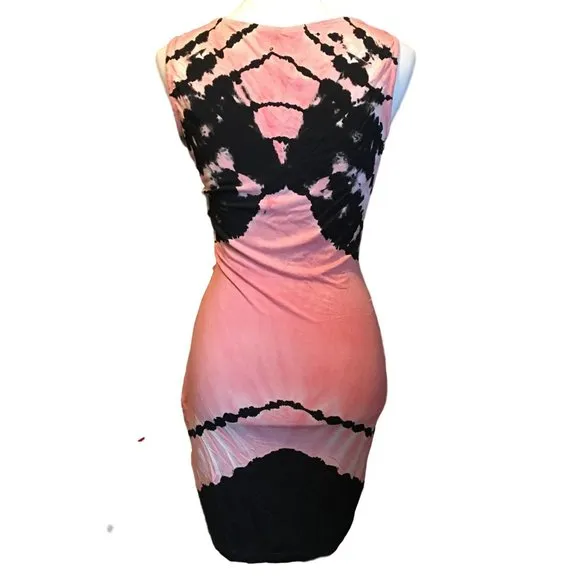 YFB Pink &amp; Black Tie Dyed Dress - Small