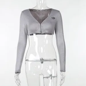 YL23476New fall women's clothing 2023European and American Style Metal Fabric Long-Sleeved Top Sexy Hip Skirt Suit