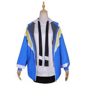 Yoru No Kurage Wa Oyogenai Yamanouchi Kano Blue Coat Cosplay Costume Outfits Halloween Carnival Suit